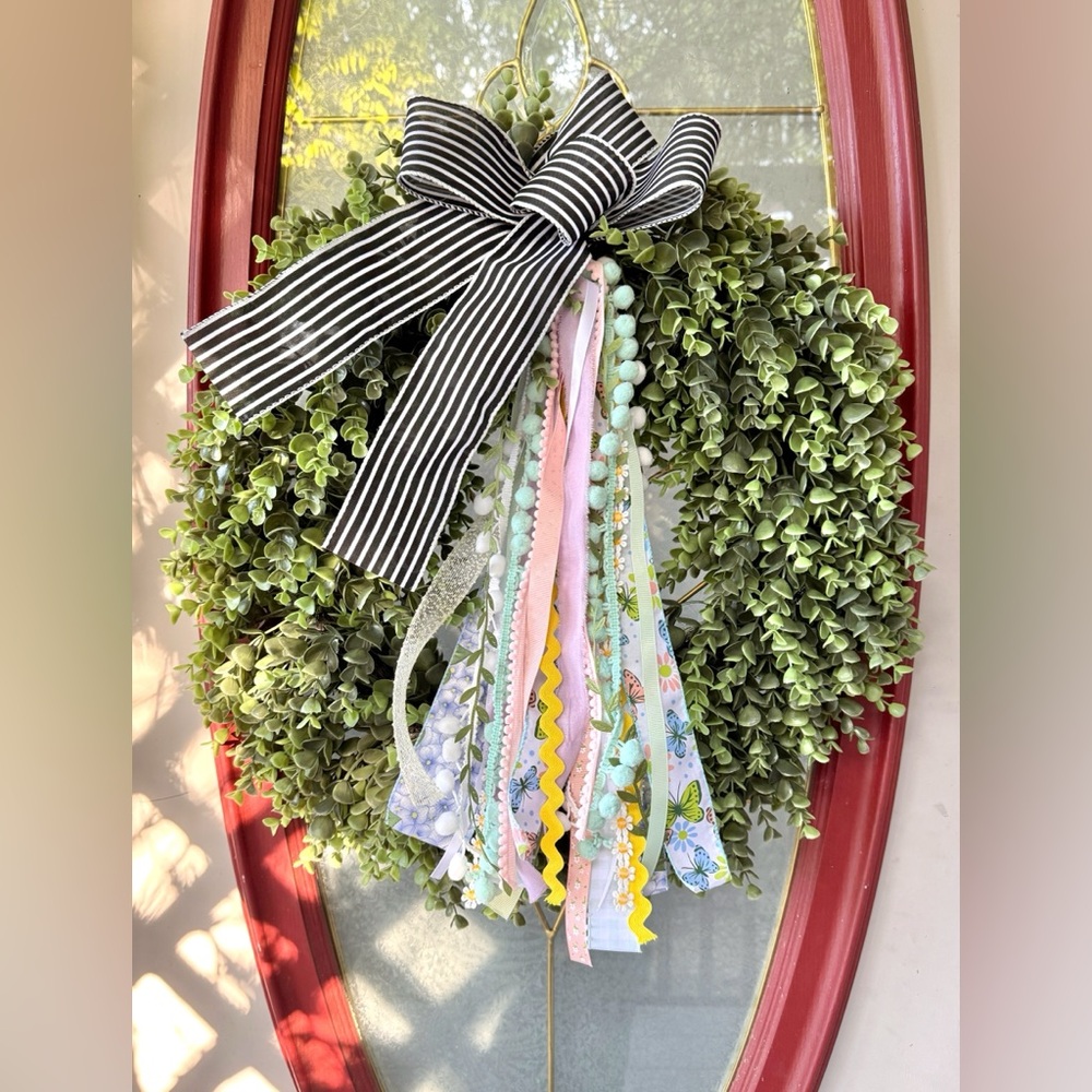 Spring ribbon trim bundle for wreath